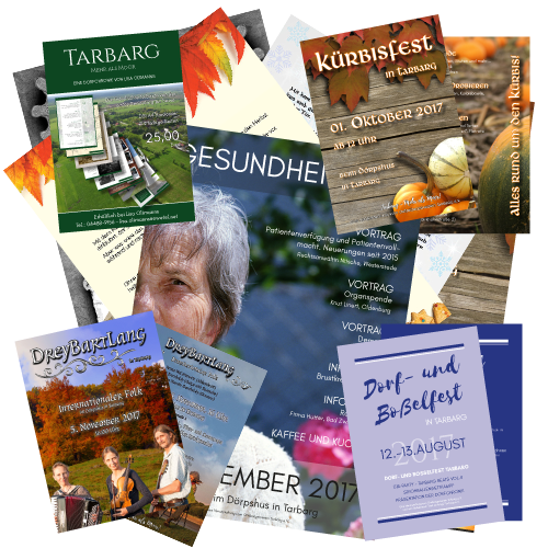 Diverse Flyer und Plakate