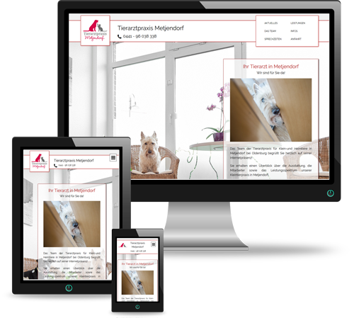 Website der Tierarztpraxis Metjendorf